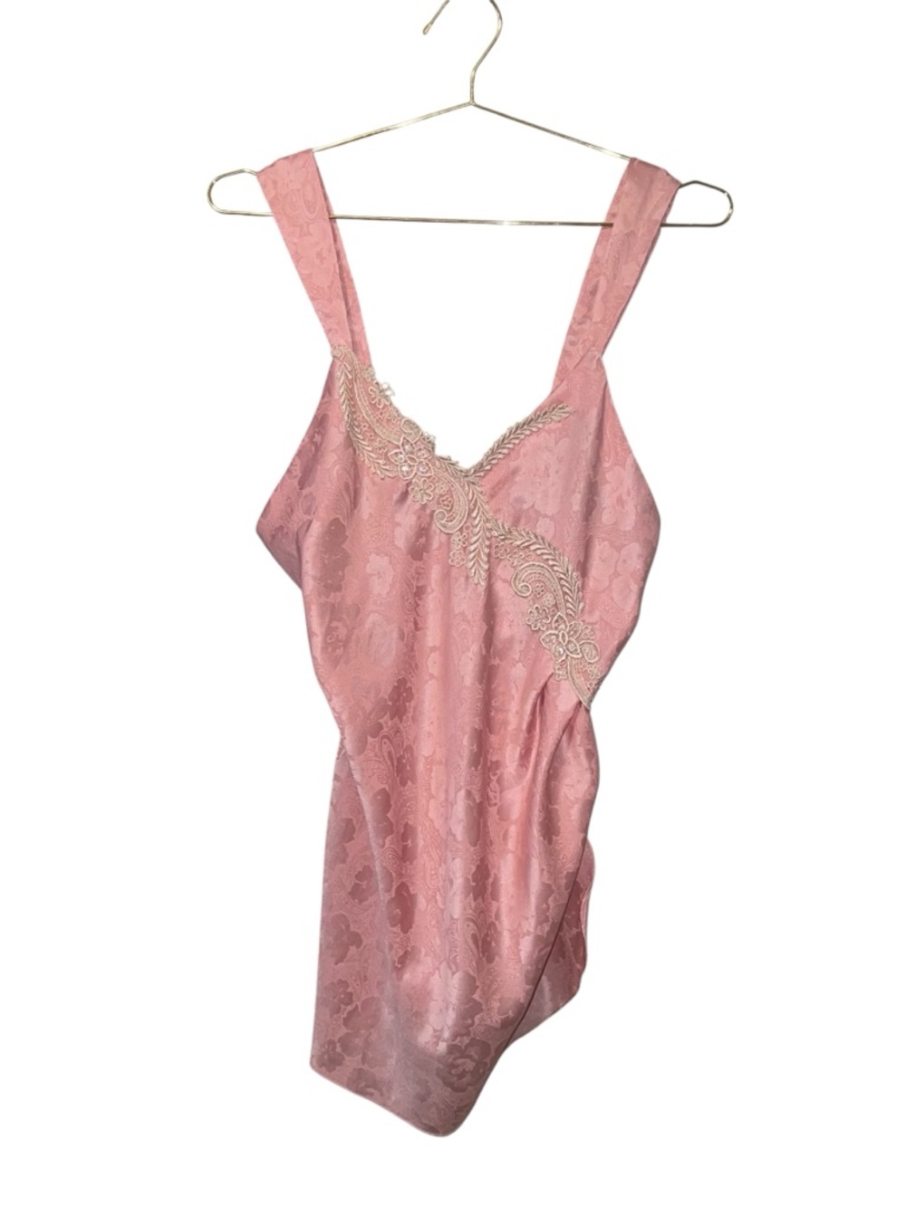 Vintage Victoria's Secret Gold Label Dusty Pink Floral Jacquard Nightie Sz S